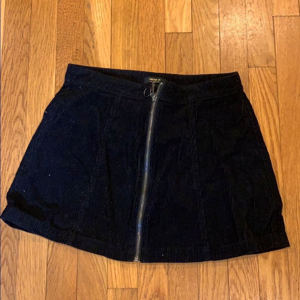 Black zip up skirt